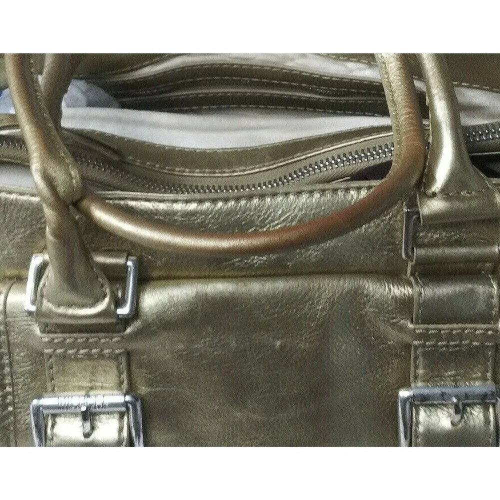 Michael Kors Brookville Shopper Leather Tote Handbag Golden Bronze Vintage Y2K